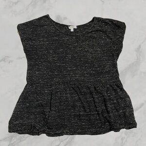 Max Studio Gray Sleeveless Babydoll Peplum Top - Small